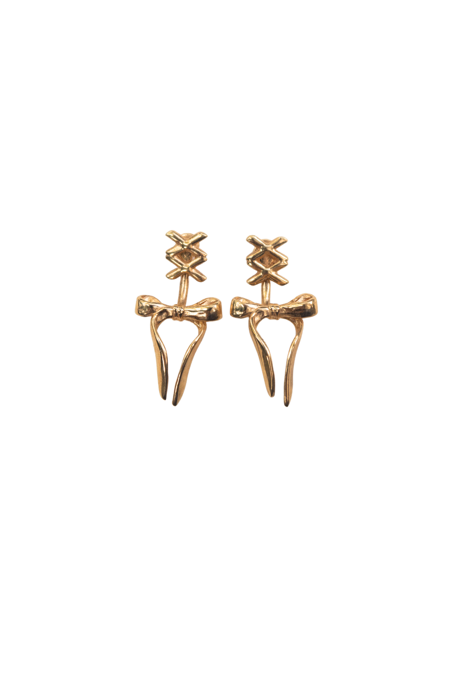 Cord earrings gold