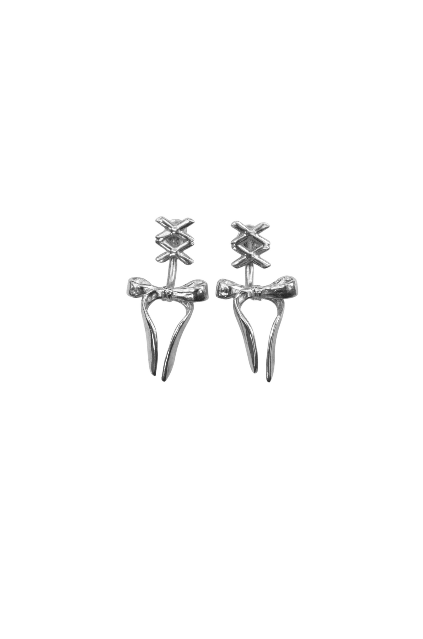 Cord earrings silver